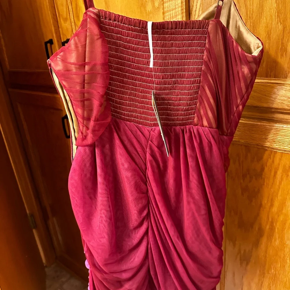 NWT Anthropologie Structured Tulle Dress Pink/Rose - Picture 7 of 10